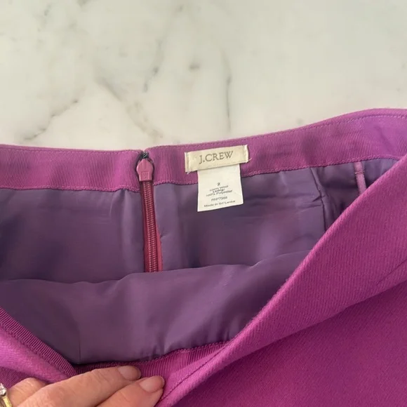 J Crew raspberry wool skirt sz 2 - Picture 3 of 7